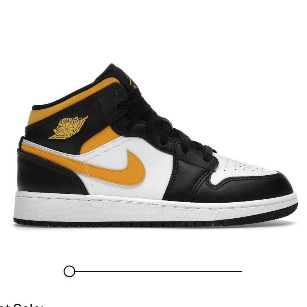 [7Y/9W] Nike Jordan Mid 1 in White Pollen Black Like New Condition